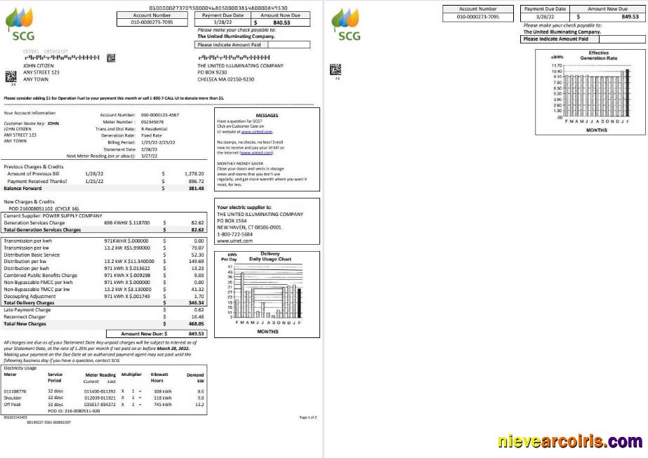 USA Massachusetts Chelsea SCG The United Illuminating Company, 2 pages